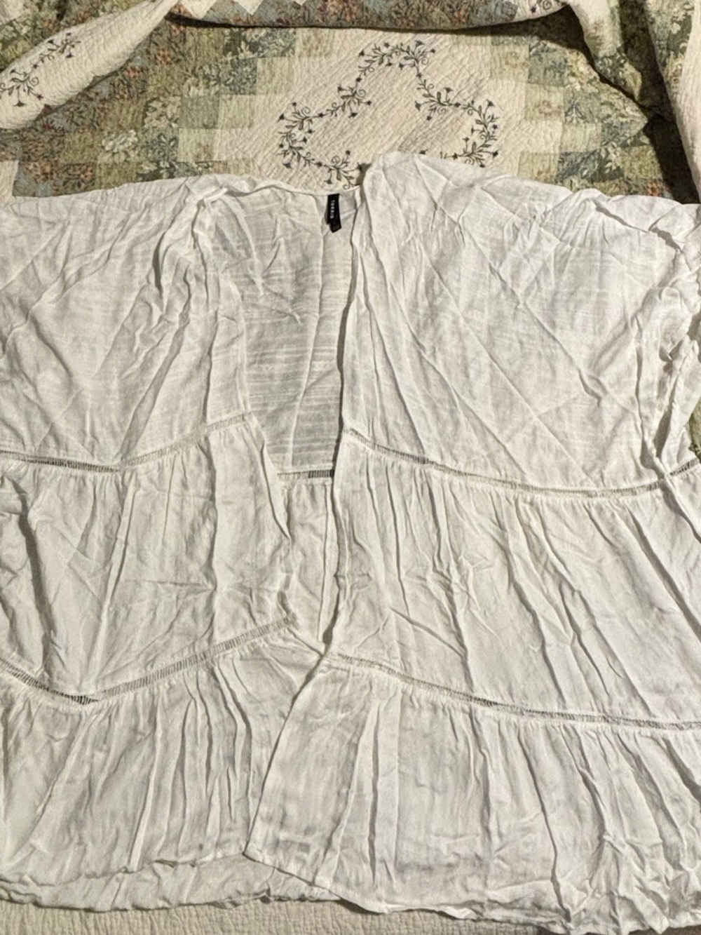 torrid White Tiered V-Neck Peasant Tunic